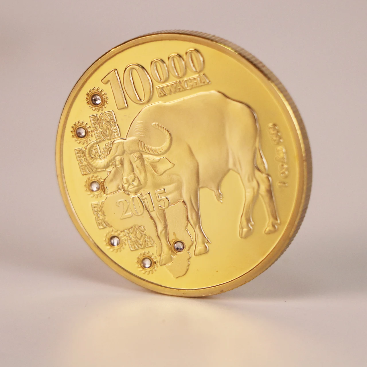 Zambia Republic 1OZ Gold Silver Coin African Wildlife Buffalo Animal Commemorative Collection | Дом и сад