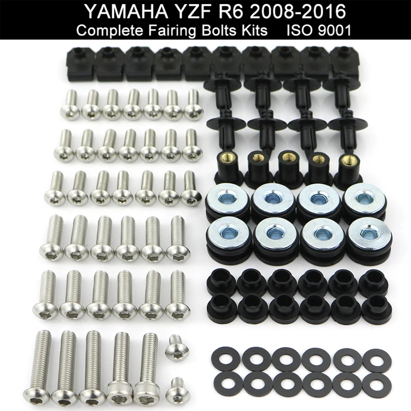 Yamaha YZF R6 2008 2009 2010 2011 2012 2013 Complete Fairing Bolt Kit Screw Gold