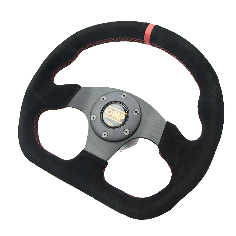 Steering wheel 13 дюймов 330 мм Тип D Руль замша кожа руль плоский Игровой руль черный красный белый линия - Цвет: Steering wheel