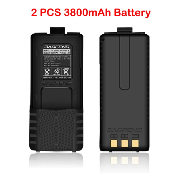 2022 BAOFENG UV-5R Battery For Pofung UV5R UV-5RE DM-5R Plus BF-F8 RT-5R RT5 BL-5 Battery 3800mAh Compatible USB cable charging baofeng walkie talkie Walkie Talkie