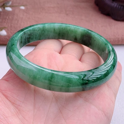 

zheru jewelry natural Burmese jade 54-64mm green flower bracelet elegant princess jewelry, best gift for mother and girlfriend