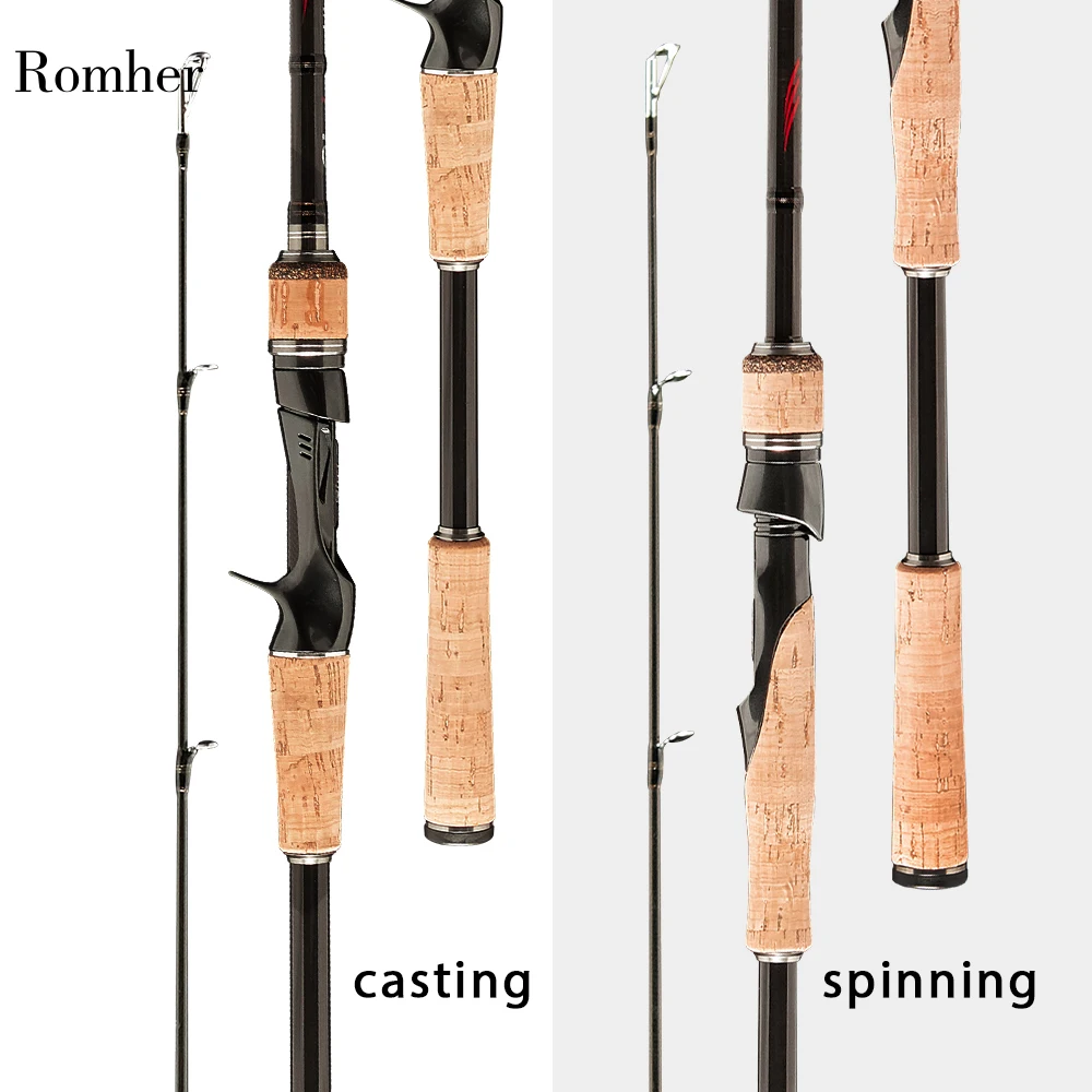 Romher, 1,8 м, 2,1 м, 2,4 м, 2,7 м, 3 секции, удочка для ловли рыбы, ультра светильник для путешествий, литье, спиннинг, приманка, 5 г-40 г, m/ML/MH, удилище
