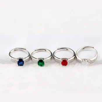 

New Classic Retro Open Ring Simple Micro-inlaid Crystal Zircon Fashion Female Ring Four Colors