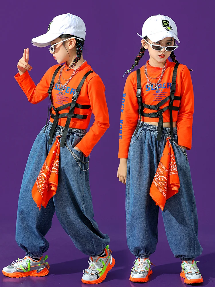 

Hip Hop Dancing Clothes Girls Jazz Dance Performance Stage Costume Children Dancer Outfits Festival Clothing Dancewear YS2819