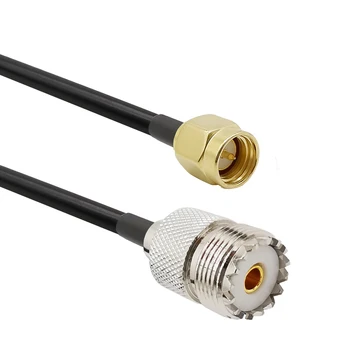 

LMR-195 Handheld Radio Antenna Cable SMA Male to UHF Female SO239 Connector RF Pigtail Cable for Most Yaesu 1/3/5/8/10/12/15M