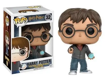 Harry32 with box Funko Pop Movie Гарри Поттер Гермиона Рон Добби Луна персонажи Дамблдор 10 см Виниловая кукла Фигурка Коллекция Модель игрушки - Цвет: Harry32 with box