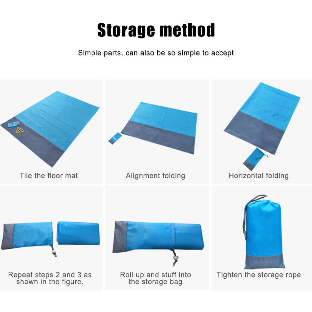 Waterproof Outdoor Picnic Blanket Sandless Sandfree Mat Pad Family Mat for Beach Camping Hiking ASD88