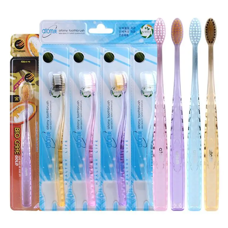 

Si Cheng shui jing bing 4 Mounted Toothbrush Adult Soft Bristle Bamboo Charcoal Toothbrush South Korea Toothbrush Washed Supplie
