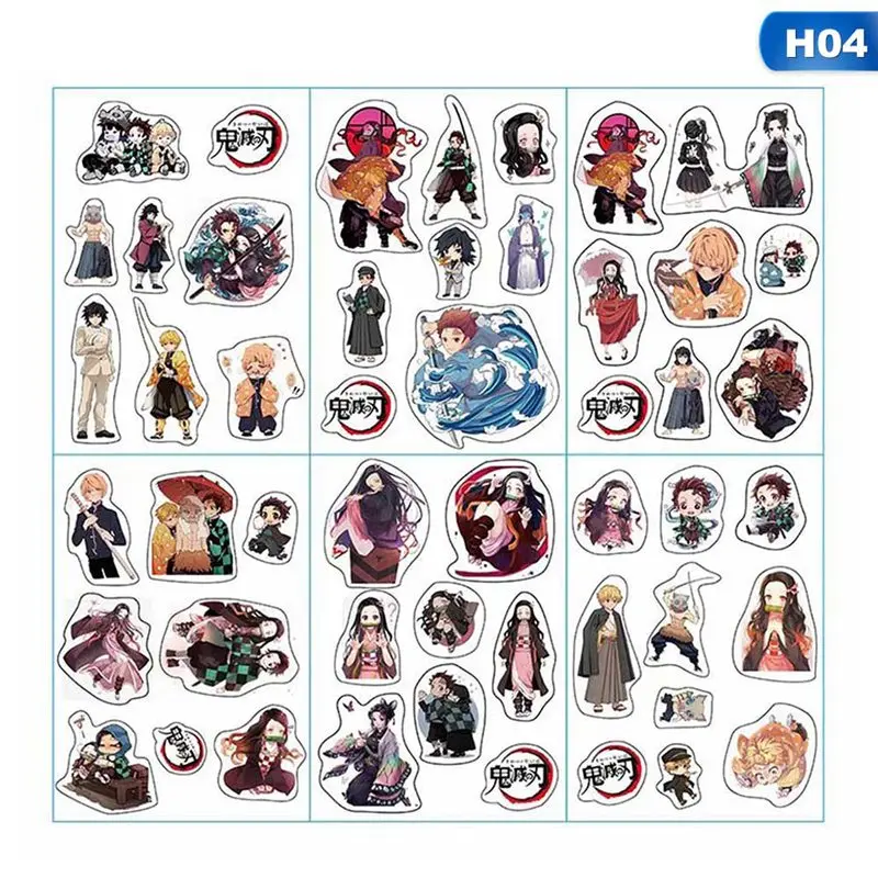 Аниме Demon Slayer: Kimetsu No Yaiba стикер игрушка Мода DIY мультфильм цвет Васи лента Бумага рука счет Стикер Украшение - Цвет: 4