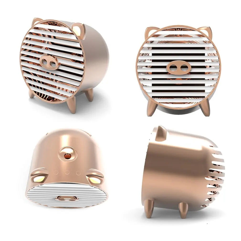 

New Generation USB Mini Air Cooler Golden Pig Aromatherapy Anion Small Air Conditioning Spray Humidifier