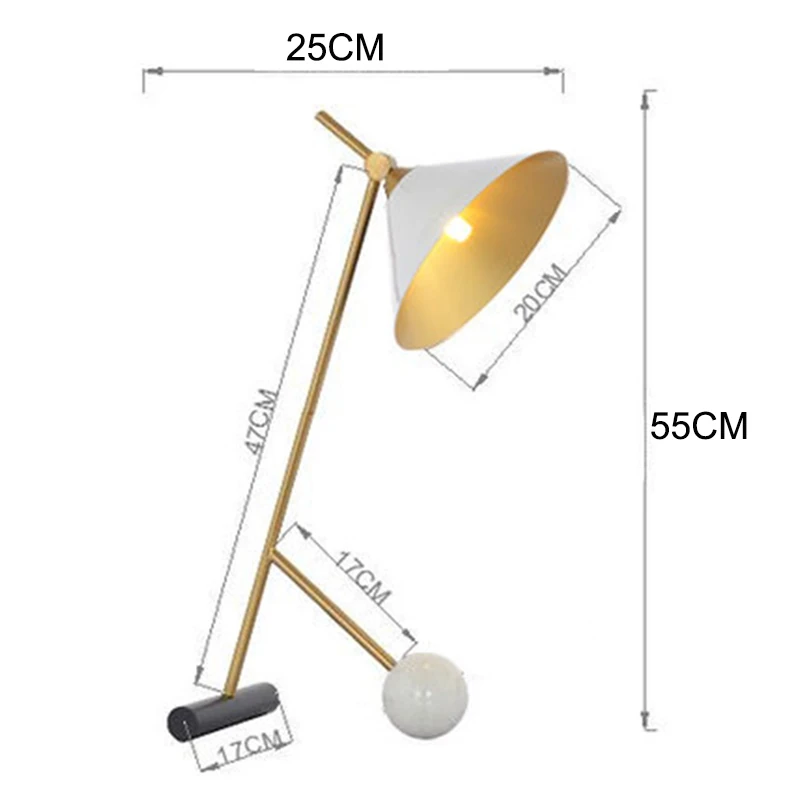 Скандинавский дизайн светодиодный настольный светильник с мраморным рогом s светильник ing Современная гостиная спальня прикроватная настольная лампа для учебы Кафе Декор Светильник - Цвет абажура: Белый