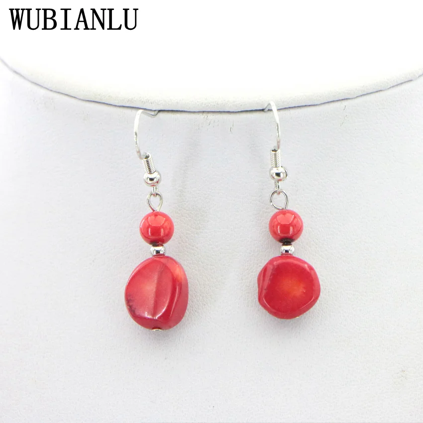 Natural Stone Red Coral Irregular Shape Isolation Round Beads Pendant Necklace Bracelet Earrings Jewelry Set Women Charms Gift - Image 4