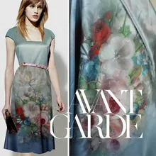 Товаров высокого качества Тяжелая водолазка из шелка тутового шелкопряда растения из шелка с цветочным принтом платье простое, но элегантное платье ткани