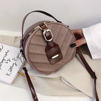 

Women Fashion Shoulder Circular Bag Purses and Handbags Ladies Versatile PU Leather Cross Zipper Body Bags Bolsas De Mensajero