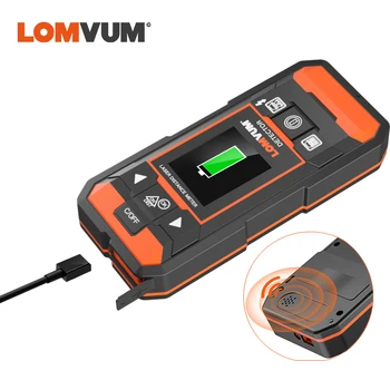 

LOMVUM Wall Metal Detector USB 40M Rangefinder Scanner Non Ferrous Wood AC Detector Charged Wire Cable Finder Distance Measure
