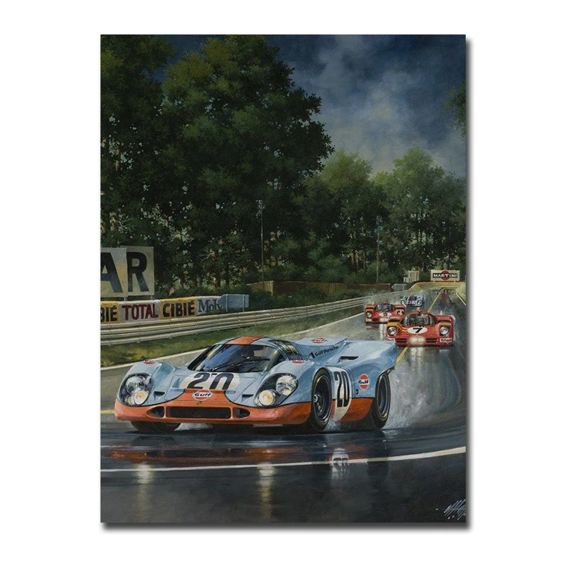 Постер Le Mans на холсте с изображением гоночного автомобиля 24 часа скандинавский