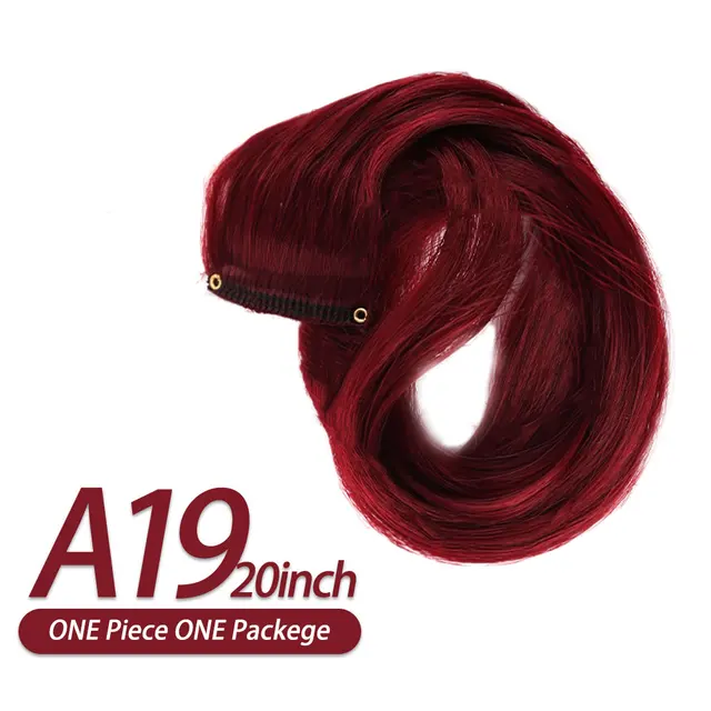 AIYEE Hair Extensions Pure RainBow Hairpiece Clip In Hair Piece Synthetic Long Straight Ombre Pink Red Rainbow Hair Piece A19