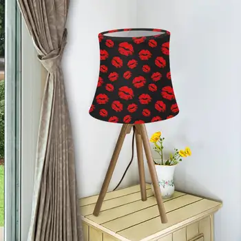 

New Beautiful Customize Cloth Lamp shades for wall lamp/Chandelier/Table/Desk Sexy Red Lips Beard Print Removeable Light Covers