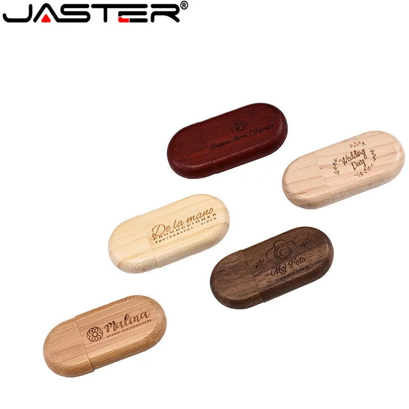 JASTER 1 шт. Бесплатный Пользовательский логотип деревянный usb + коробка ручка