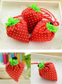 

1pc Hot Sale Nylon Folding Reusable Eco Grocery Tote Shopper Strawberry Storage Handbag Shopping Good Helper