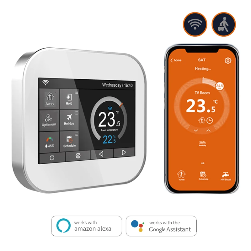 WiFi Smart Touch Thermostat Temperature Controller for Water/Electric floor Heating Water/Gas APP Remote Control