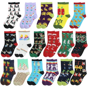 

SOPLCAALCK Creative Funny Socks Women Japanese Harajuku Animal Alien Penguin Ice Cream Jacquard Cute Socks Crew Calcetines Mujer
