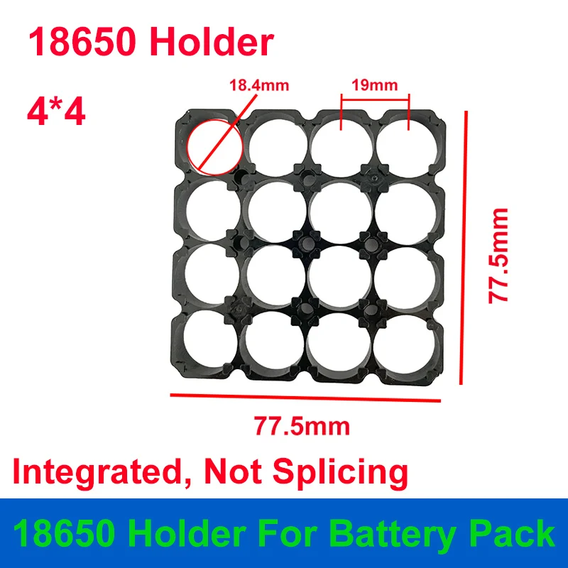 18650 Holder 4x4 Inner Diameter 18.4mm Spacing 19mm Integrated Not Splicing 4*4 Cell Fixed Support for 18650 DIY Battery Pack