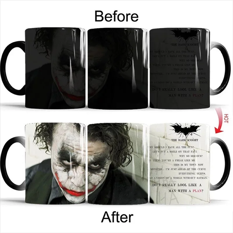 

1Pcs New 350ml Changing Color Joker Mug Tea Milk Coffee Ceramic Cup Novelty Best Gift for Yourself Children Friends Birthday