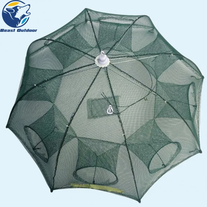 

20 Hole Fishing Net Folded Portable Hexagon Fish Network Casting Nets Crayfish Shrimp Catcher Tank Trap China Cages Mesh Cheap