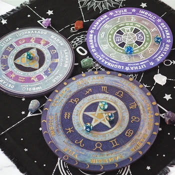 

Mould Resin Mold Tarot Divination Mat Mold Rolling Tray DIY Mat Silicone Round Tarot Mold Christmas Grey Constellation Compass