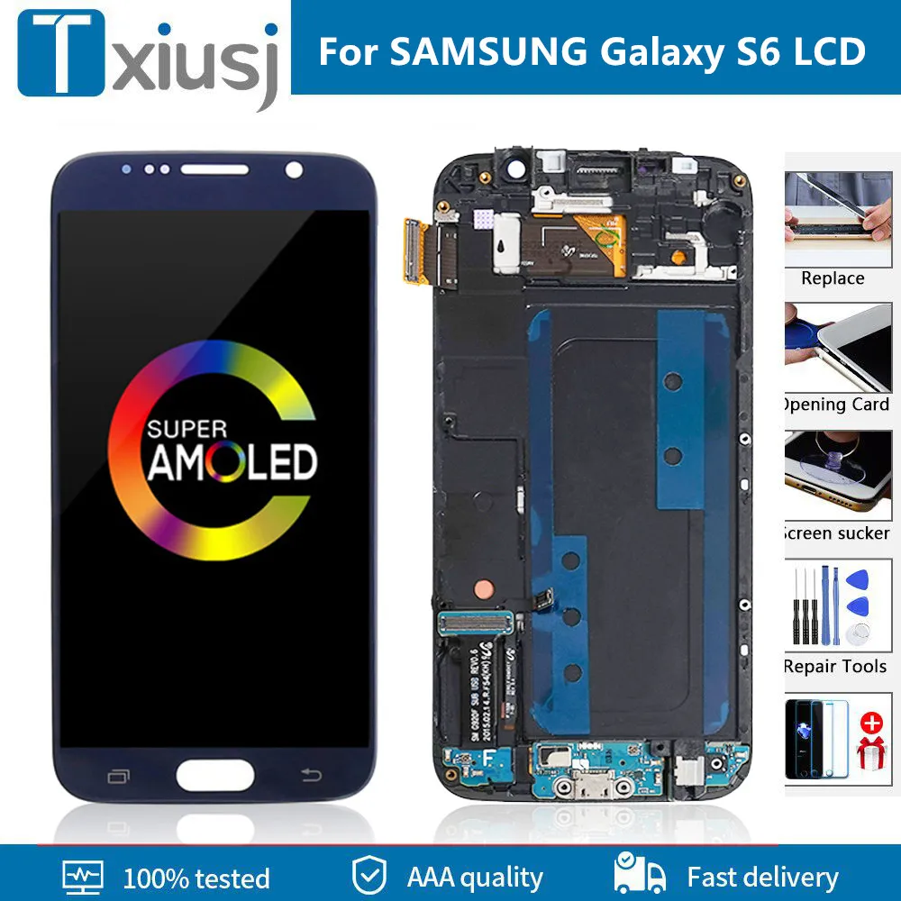 5 1 ''Super AMOLED ЖК-дисплей сенсорный экран дигитайзер для Samsung Galaxy S6 G920 SM-G920F G920F