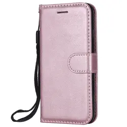 Elegant Solid Color Wallet Phone Case for J720 USA Version (Rose Gold)
