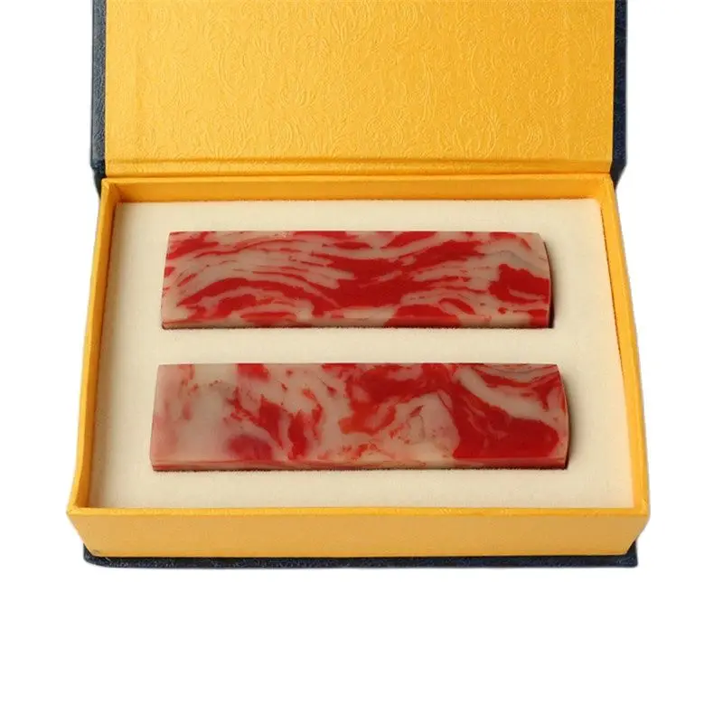 

Chinese Seal Jade Stone Collection Seal Soapstone Seal 2 And Box