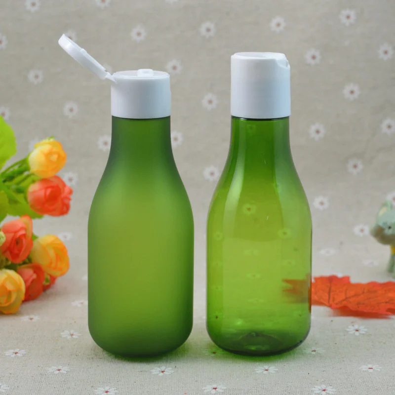 

30pc/lot 150ml Green Plastic Shampoo Bottle, Flip/Disk Cap,Empty Cream Container,Refillable Cream Bottle,5oz PET Jar