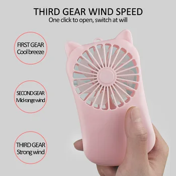

Mini Portable Fan Travel Refreshing Summer Third Gear ABS Can Stand Cool Lovely Cat Shape Office Fan Cooler