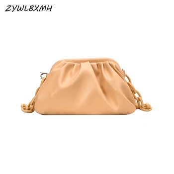 

ZYWLBXMH Solid Color Handbag Waterproof PU Leather Shoulder Bag Chain Crossbody Bag Women's Bag sac bandouliere femme