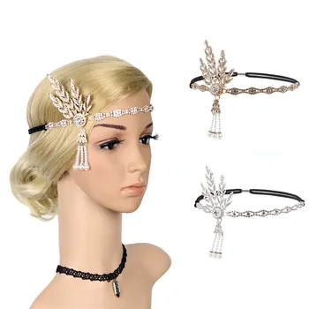 

100% Brand New Casual Alloy Material Women Headband Pearl Pendant Charleston Party Bridal Headpiece Lady