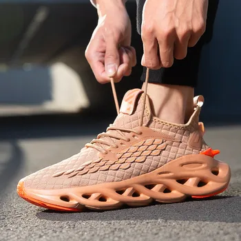 

High Quality Men's Casual Shoes Men Sneakers Brand Mens Shoes Male Twisted bottom fish scale hollow-out wild sports casual shoes