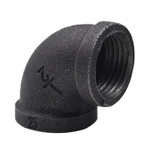 Аксессуары для труб в резьбовой Металл Деталь ковкое железо черный продукта локоть украшения ковкий чугун трубопроводная арматура ремесла E