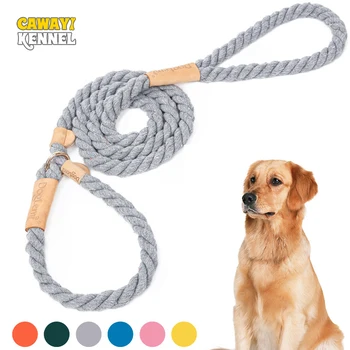 

CAWAYI KENNEL Cotton Soft Pet Dogs Chain Traction Rope Leads Free Hands Diagonally Dog Rope Explosion-proof Chain for Large Dog