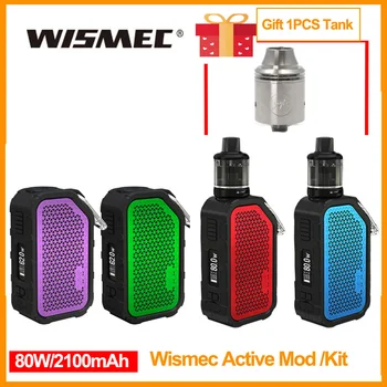 

Gift Wismec Tank Original Wismec Active Mod Built in 2100mAh Battery 80W Output Box Mod with Bluetooth Music Waterproof E-Cig