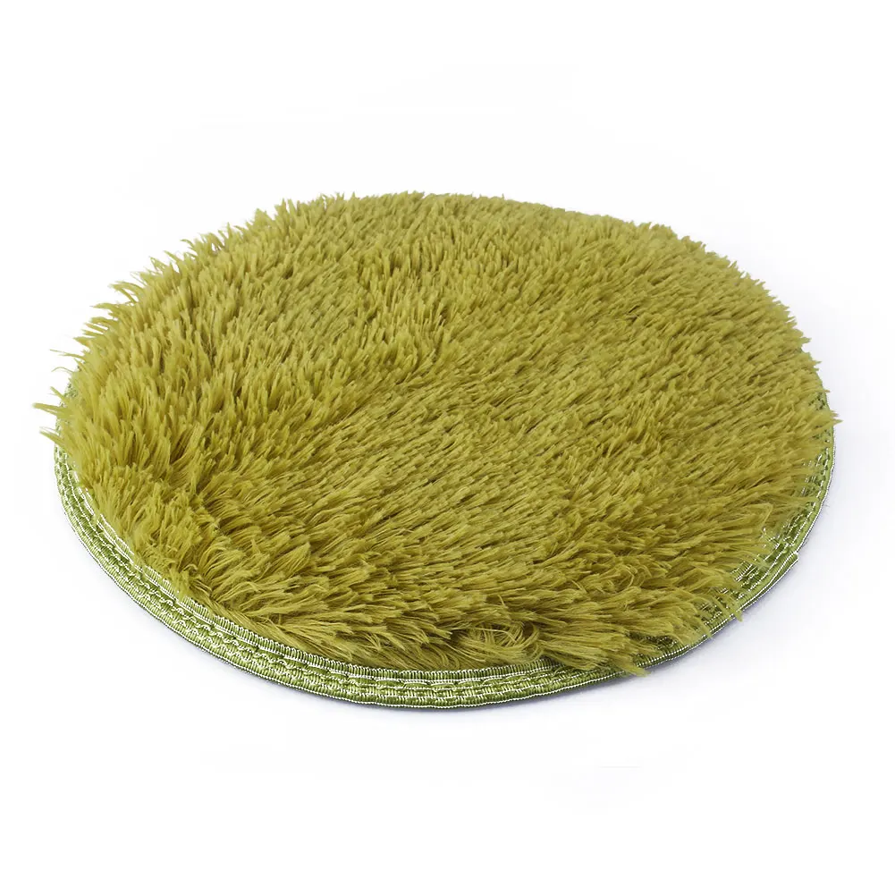 grass green Коврики для гостиной, плюшевый коврик для йоги, чехол для компьютерного стола, коврик, коврик для двери, многоразовое одеяло, для дома, Круглый, для спальни - Цвет: grass green