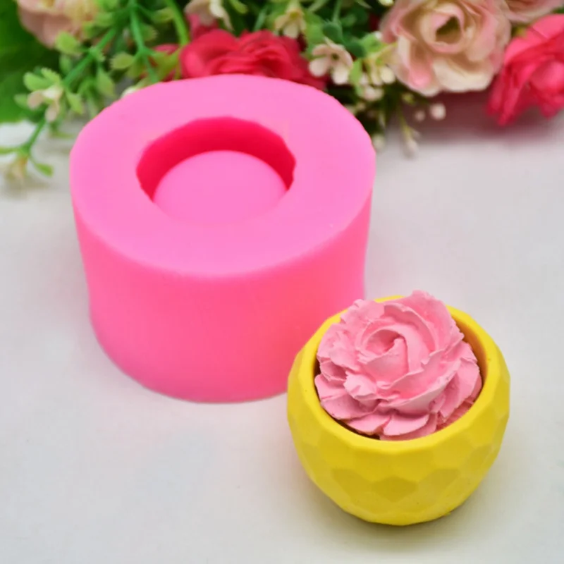 

Silicone Cake Mold Creative Geometric Polygonal Concrete Flower Pot New Fleshy Flower Pot Shape Vase Mould Office Decoration DI