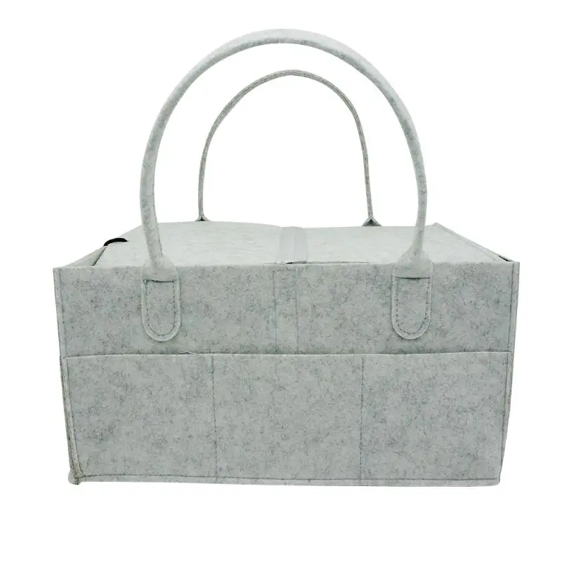 Best Portable Felt Cloth Baby Diapers Bag Multi function Clamshell Storage Box Handbags Toddler Nappy Storage Basket Case