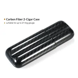 Углеродное волокно 2-портсигар черный легкий шкатулка хранения для сигарет держатель трубки дорожный увлажнитель для сигар для до 57 колец