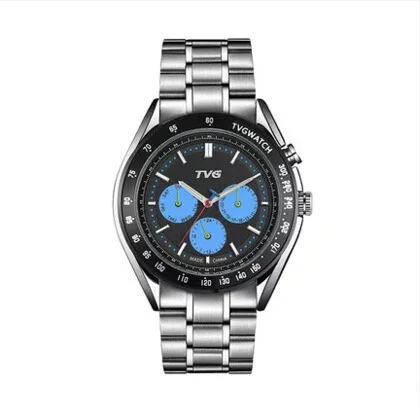 

TVG Dual Display Quartz Night Light MEN'S Watch Waterproof Watch Korean-style Large Dial Steel Belt