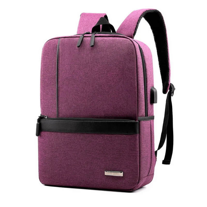PUIMENTIUA рюкзак для ноутбука с usb-зарядкой, рюкзак для путешествий, рюкзак для школы, рюкзак для книг - Цвет: Purple 2