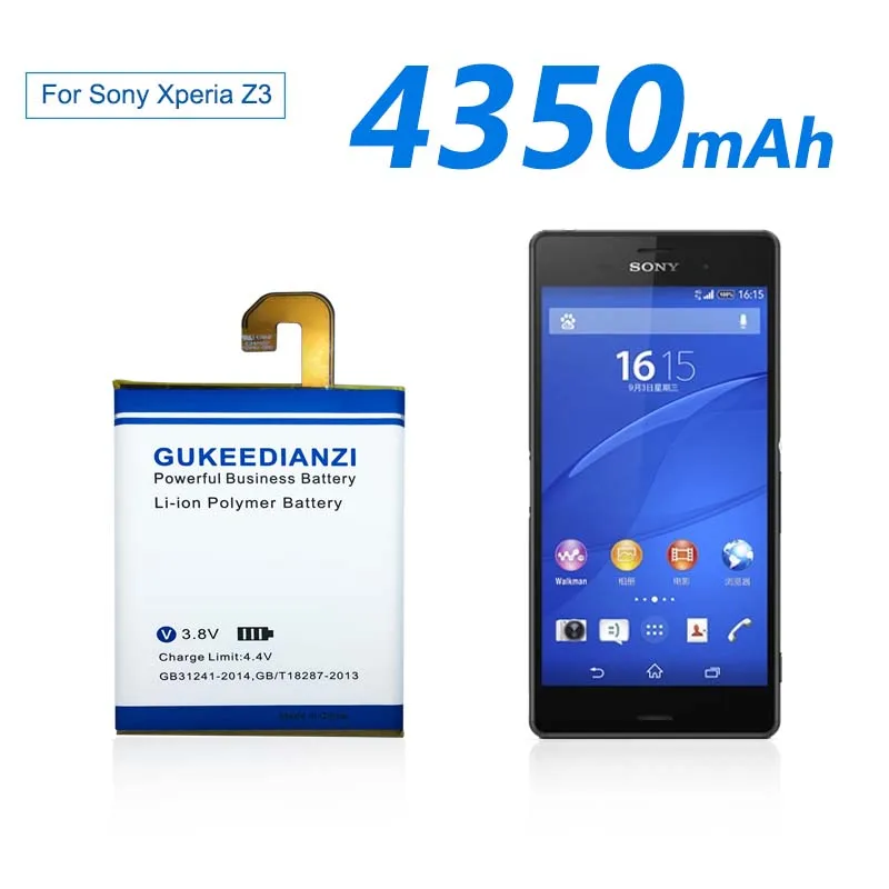 GUKEEDIANZI 4300 мАч батарея мобильного телефона LIS1558ERPC для sony Xperia Z3 L55 L55T L55U Verizon Z3v сменные батареи