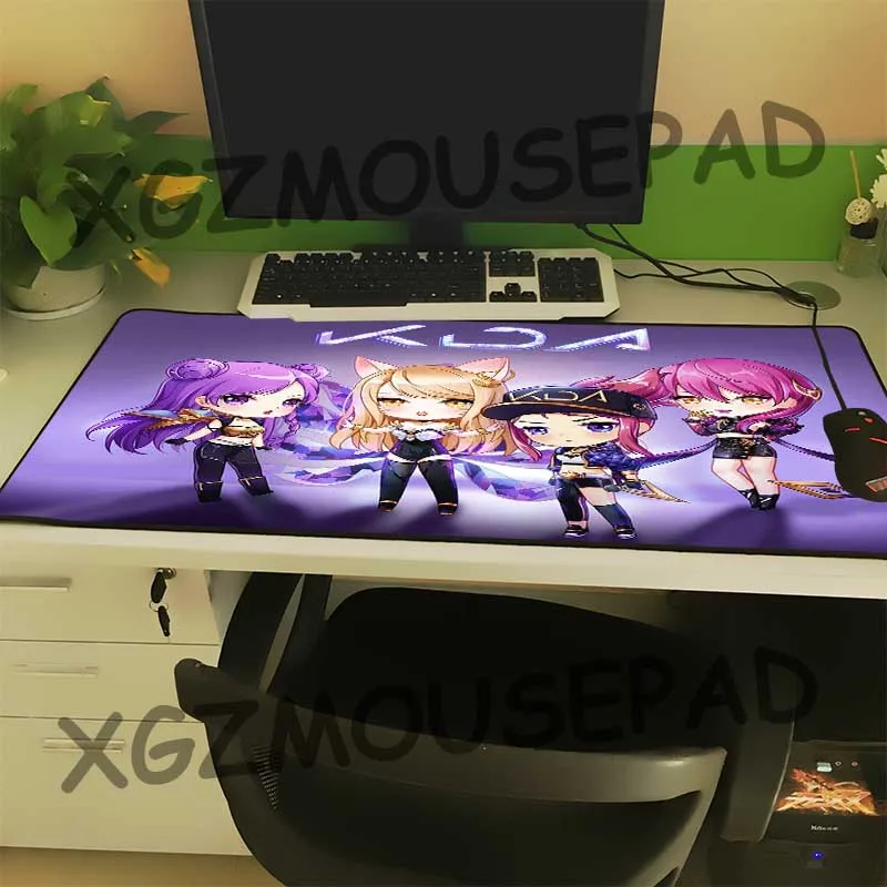 XGZ большой размер мышь замок сбоку мультфильм Мини персонаж ноутбук стол из поликарбоната резиновый коврик нескользящий для League of Legends KDA