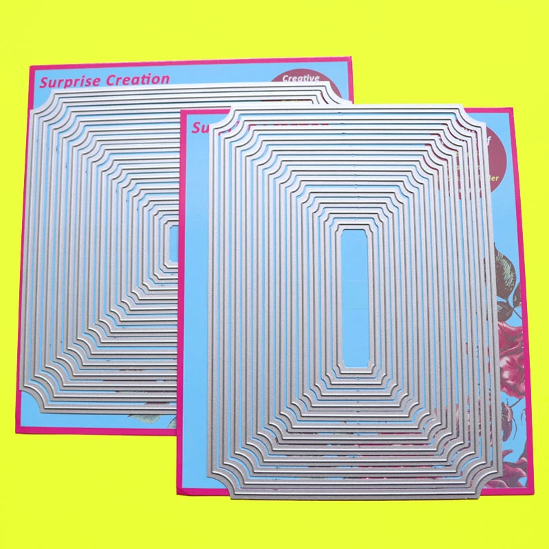 2set Cutting Dies Curve Corner Rectangle & Square Cardmaking Scrapbook